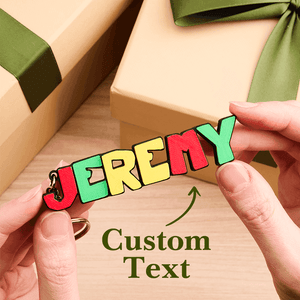 3D Cartoon Keyring with Name Plate – Custom Personalized Keychain - Customise Now