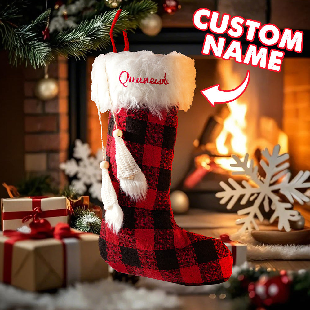 Personalized Christmas Stocking – Custom Name Embroidered Holiday Stocking