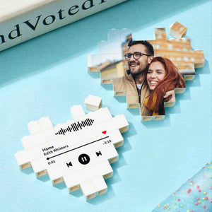 Personalized Heart Brick Puzzle – Custom Photo Block for Couples & Gifts - Customise Now
