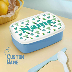 Personalized Name Lunch Box – Cute Cartoon Cactus Design - Customise Now