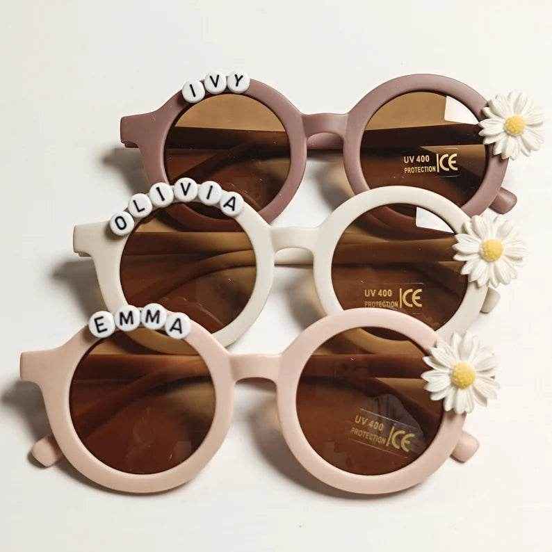 Personalized Daisy Sunglasses for Kids – Custom Name Baby & Toddler Shades - Customise Now
