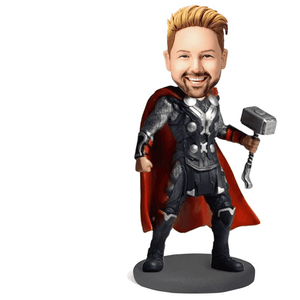 Custom Bobblehead in Thor Suit – Personalized Viking Hero Figurine - Customise Now