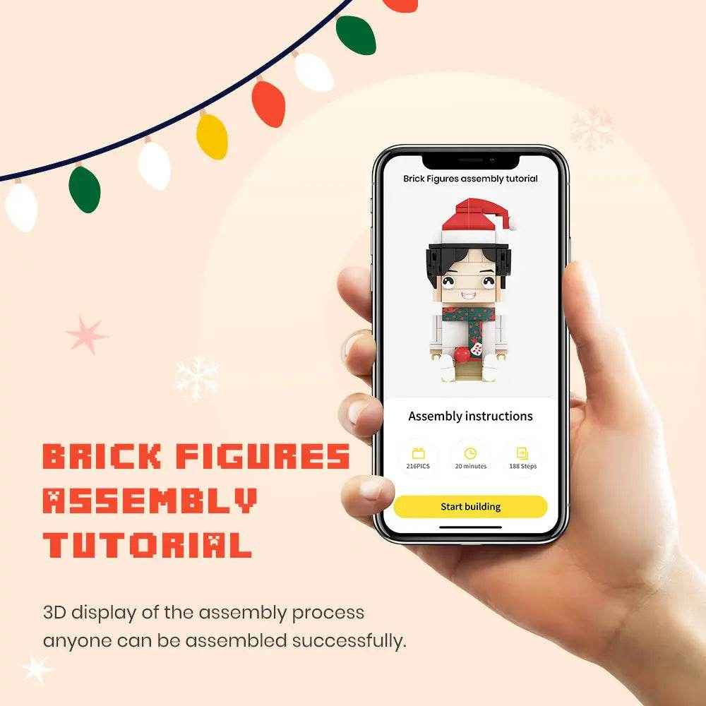 Full Body Customizable Brick Figures – Personalized Mini Block Figures with Cat - Customise Now