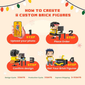 Customizable Tabby Cat Brick Toy – Unique Full Body Mini Block Set - Customise Now