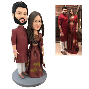 Customizable 2 Bobblehead Figures – Engraved Text & Full Body Customization - Customise Now
