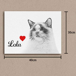 Custom Canvas Pet Portrait – Personalized Paint-Style Sketch of Your Pet - Customise Now