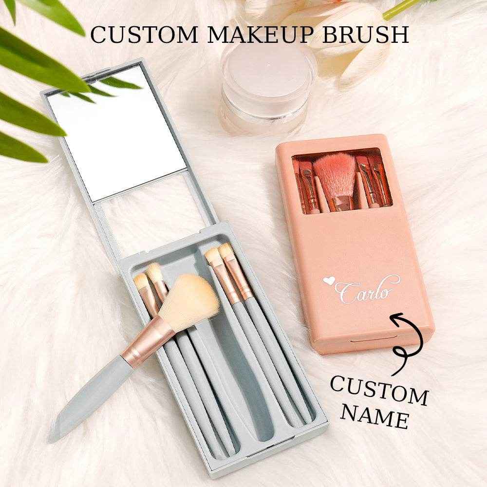 Personalized Engraved Makeup Brush Set – Custom Beauty Gift for Her - Customise Now