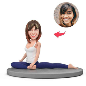 Personalized Yoga Woman Bobblehead – Custom Pigeon Pose Figurine - Customise Now