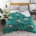 Personalized Dog Photo Blanket – Soft Mink Wool with Custom Name & Paw Print Pattern - Customise Now