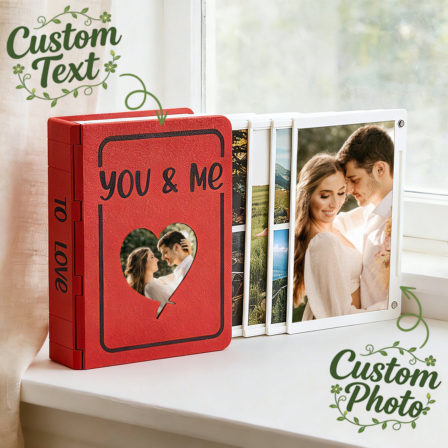 Custom Photo Album with 3D Printing Photo Books with Custom Covers and Spines Expandable Design