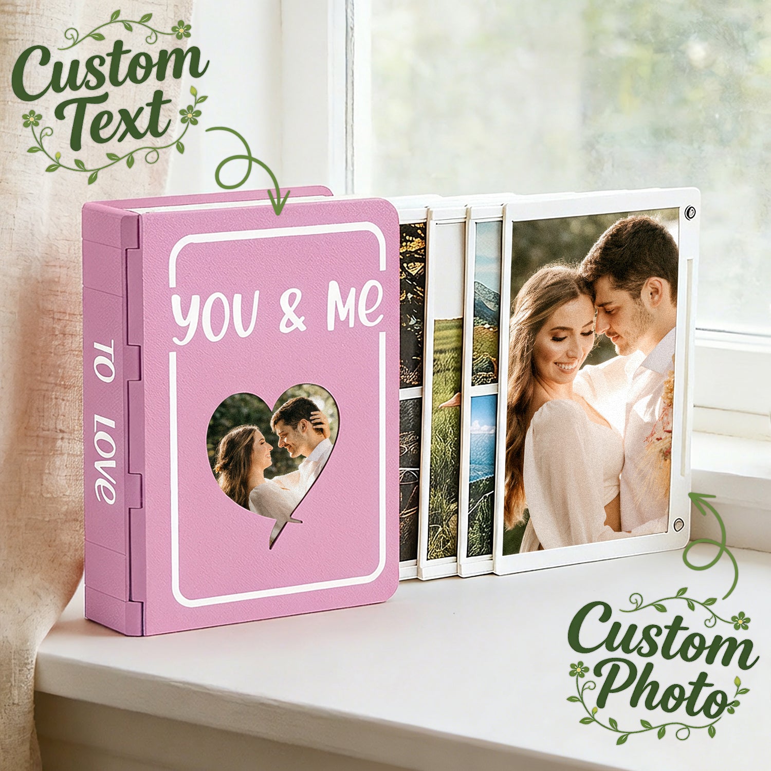 Custom Photo Album with 3D Printing Photo Books with Custom Covers and Spines Expandable Design