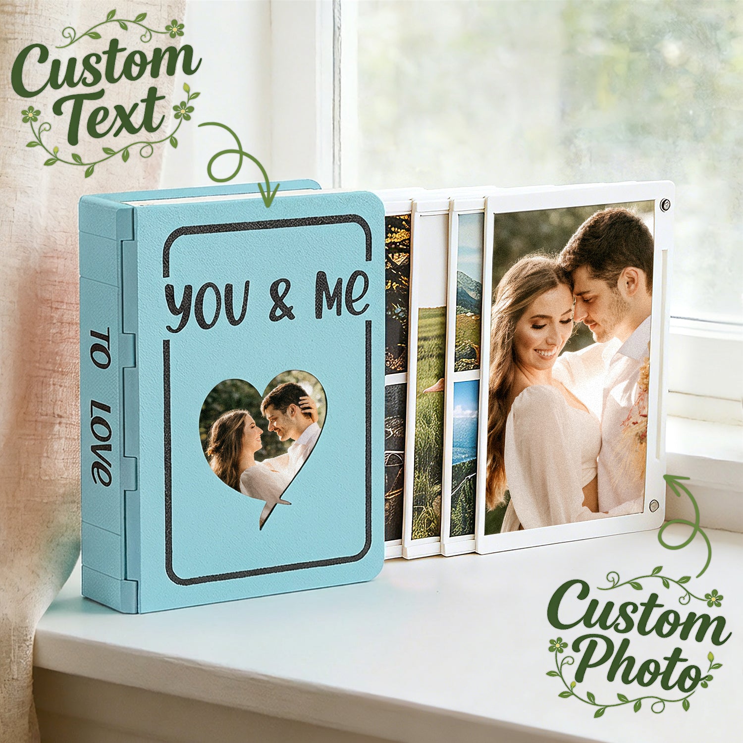 Custom Photo Album with 3D Printing Photo Books with Custom Covers and Spines Expandable Design