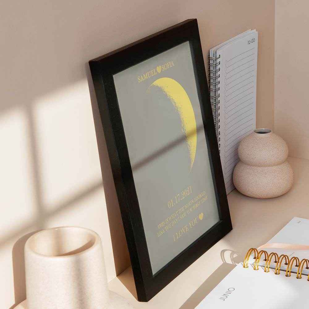 Personalized Moon Phase Framed Print – Custom Night Sky Wall Decor - Customise Now