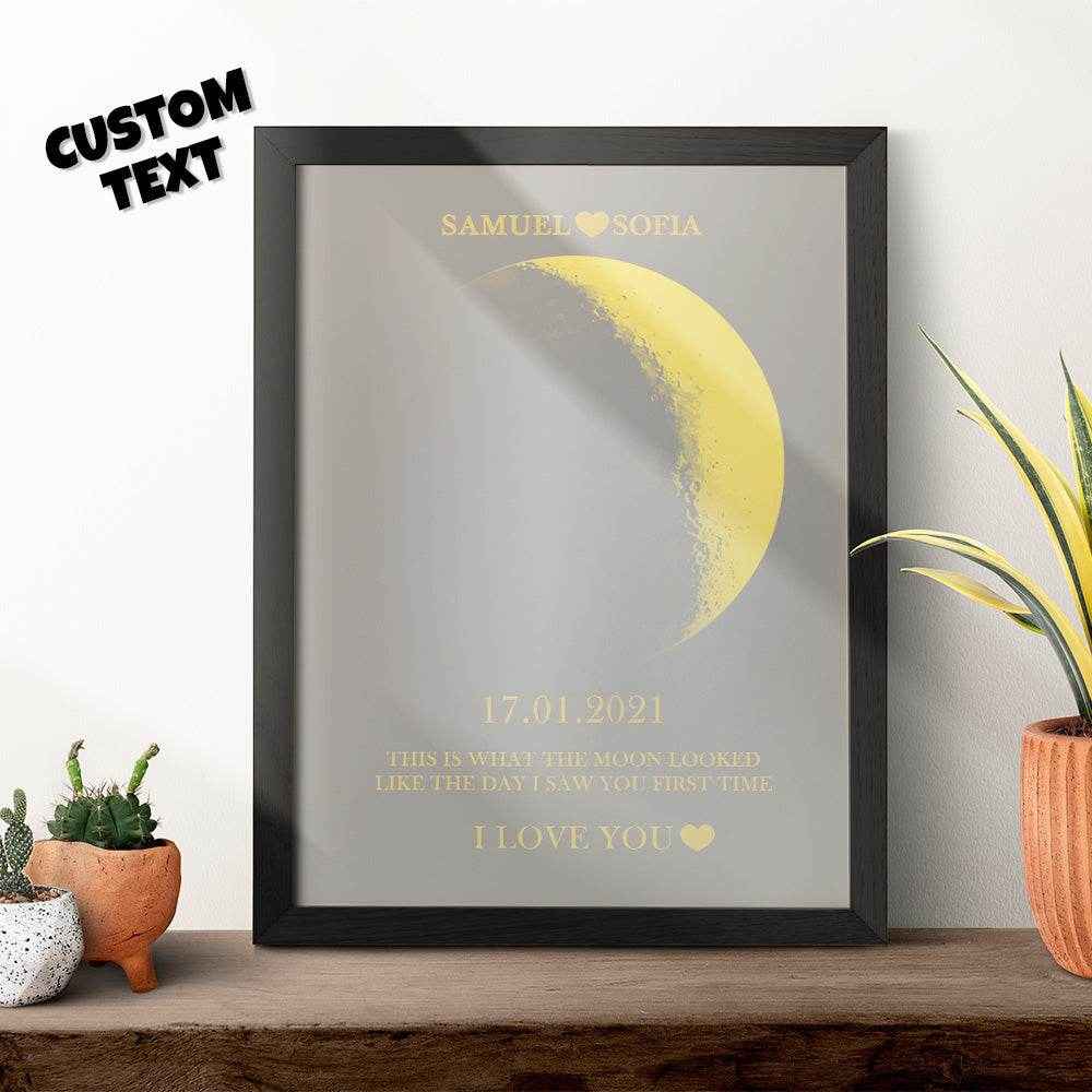 Personalized Moon Phase Framed Print – Custom Night Sky Wall Decor - Customise Now