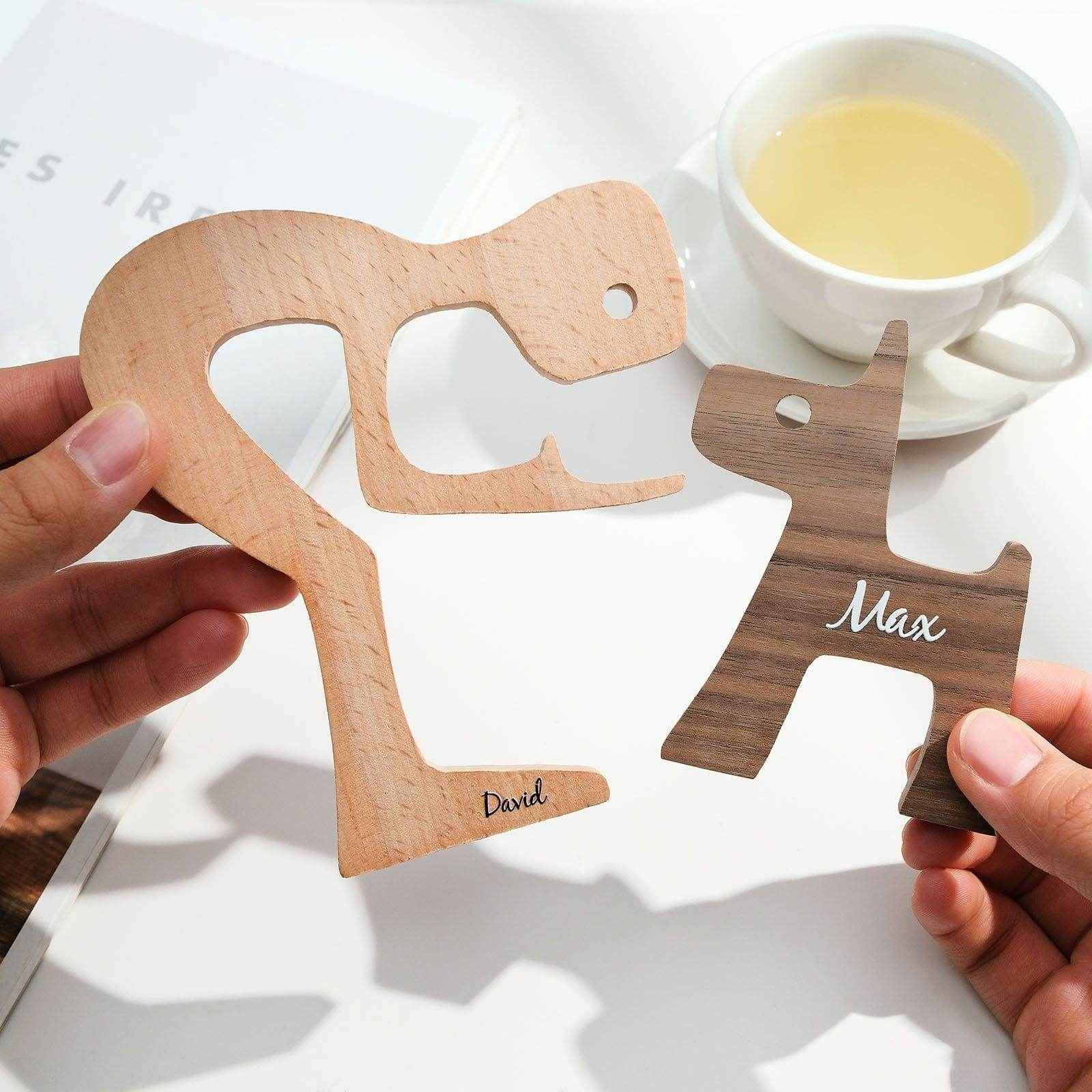 Custom Pet & Owner Name Wooden Blocks – Table Decor Gift - Customise Now