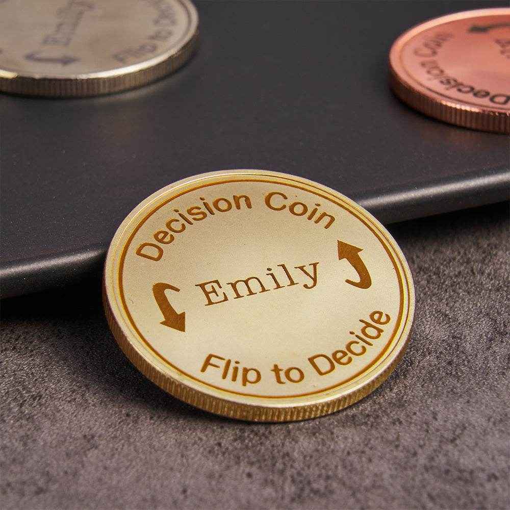 Custom Engraved Decision Coin – Creative Flip Coin for Fun & Everyday Choices - Customise Now