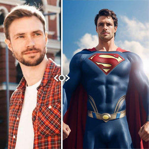 Personalized Superman Portrait Frame – Custom Face Gift for Him / Dad - Customise Now