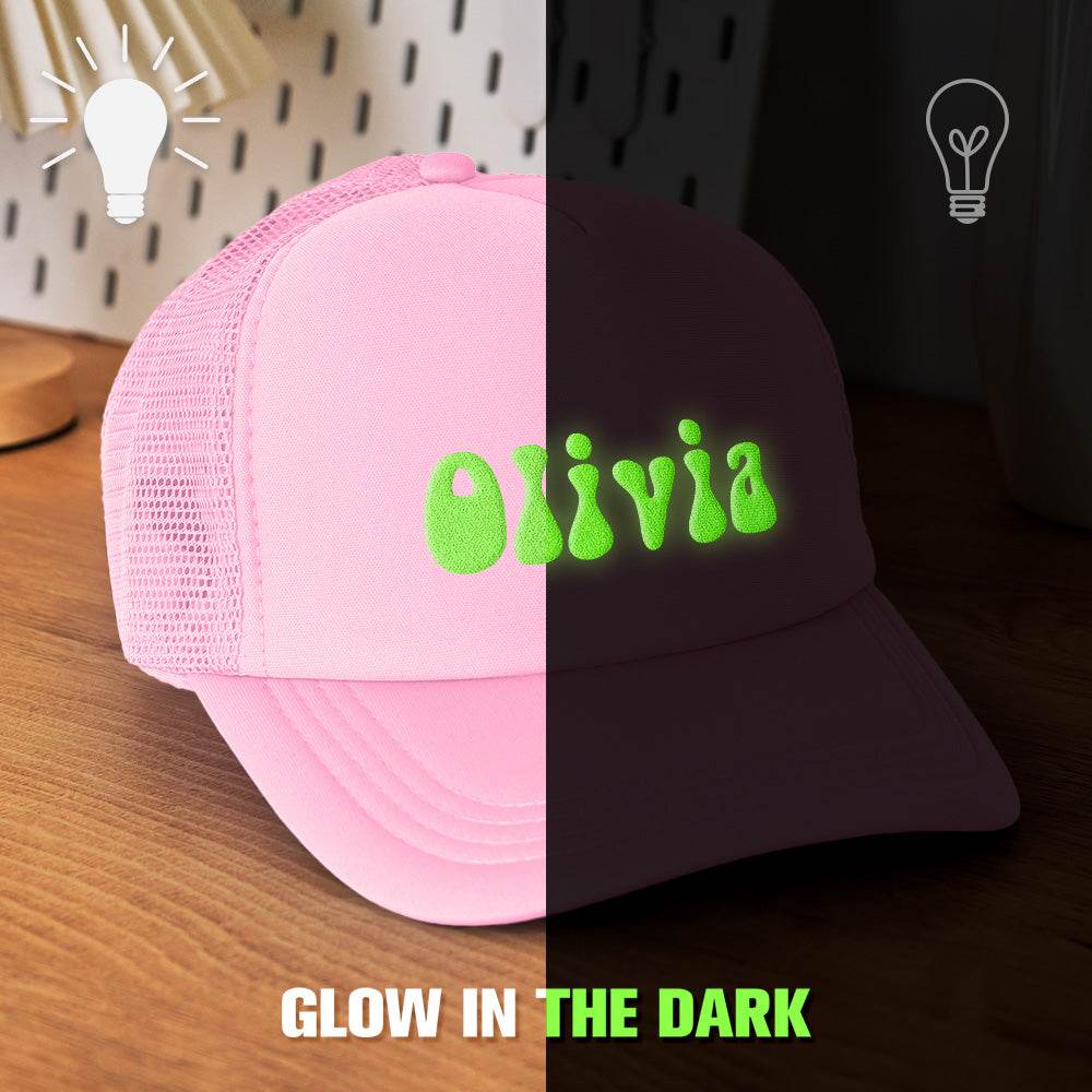 Custom Puff Print Trucker Hat – Personalized Glow-in-the-Dark Foam Cap - Customise Now