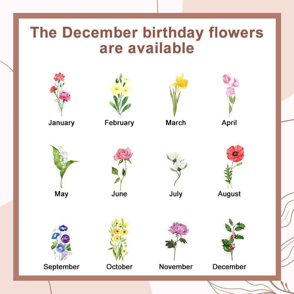Colorful Birth Flower Purse – Personalized Name Engraved Wallet - Customise Now