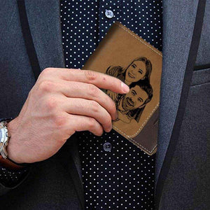 Personalized Bifold Wallet for Men – Custom Engraved Photo & RFID Block - Customise Now