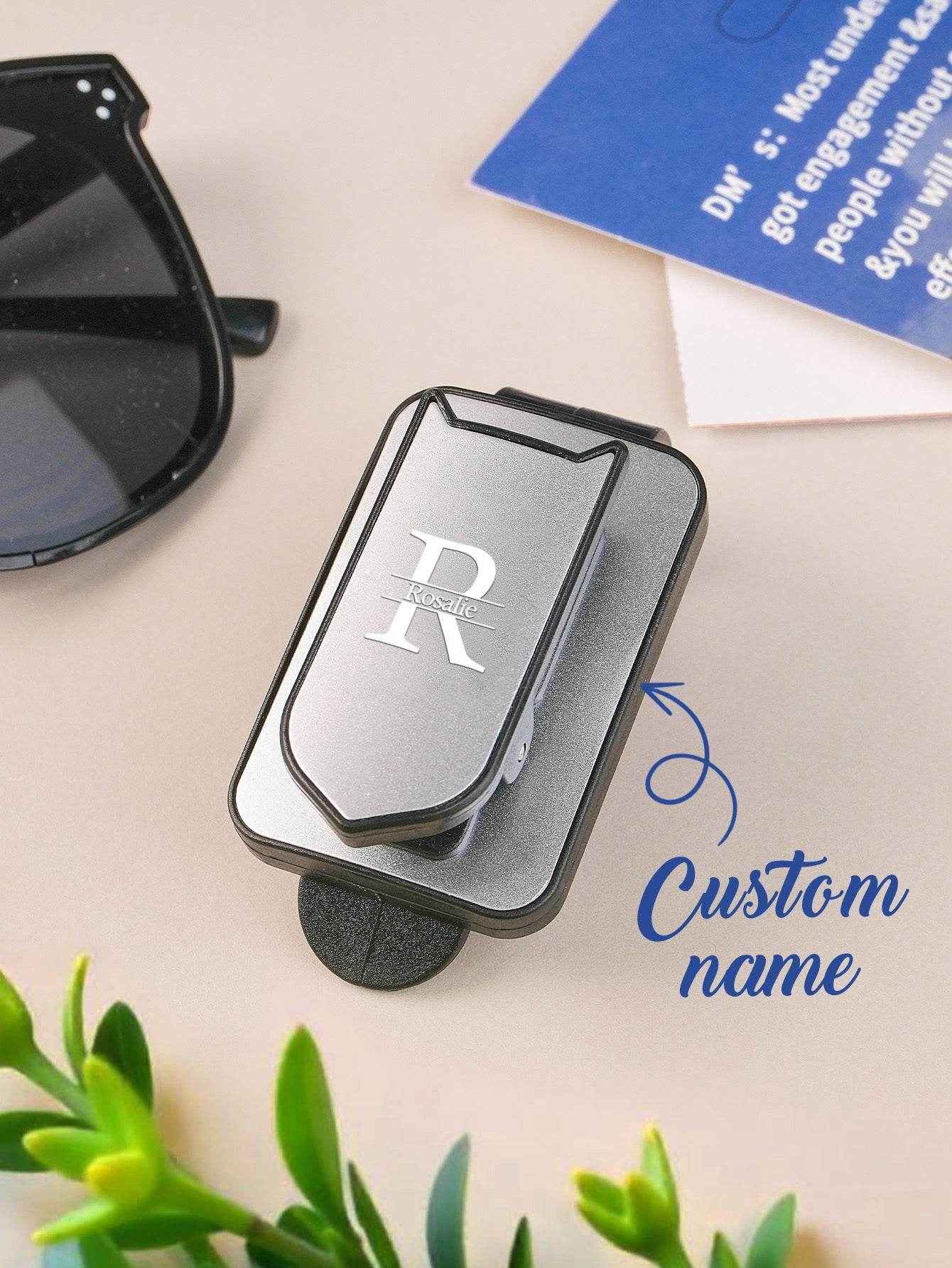 Personalized Name Car Sunglasses Holder – Custom Sun Visor Clip - Customise Now