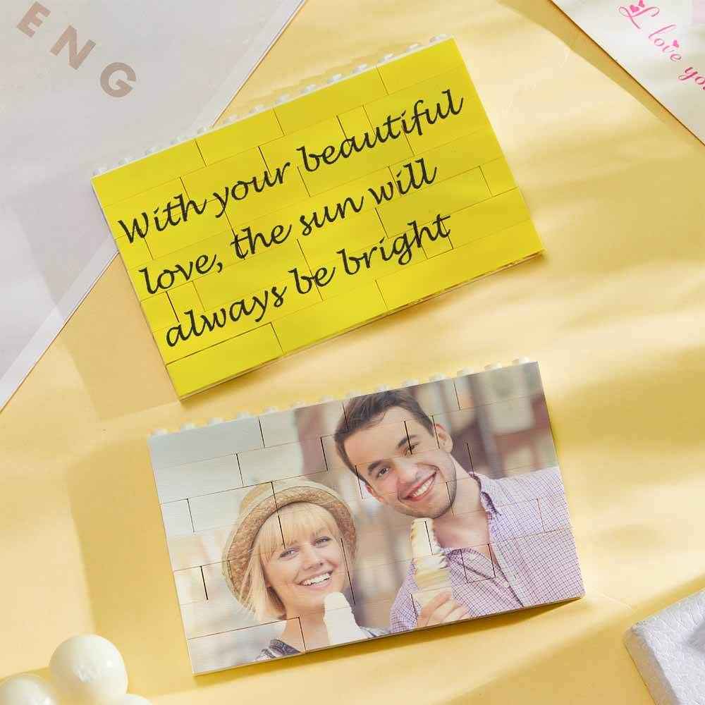 Personalized Horizontal Rectangle Photo Brick – Custom Building Block Gift - Customise Now