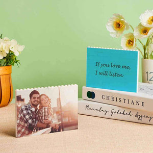 Personalized Horizontal Rectangle Photo Brick – Custom Building Block Gift - Customise Now