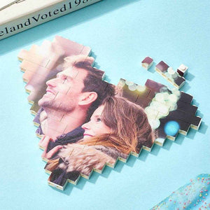 Personalized Heart Brick Puzzle – Custom Photo Block for Couples & Gifts - Customise Now