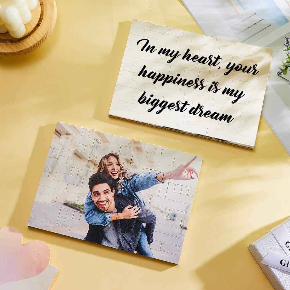 Personalized Horizontal Rectangle Photo Brick – Custom Building Block Gift - Customise Now