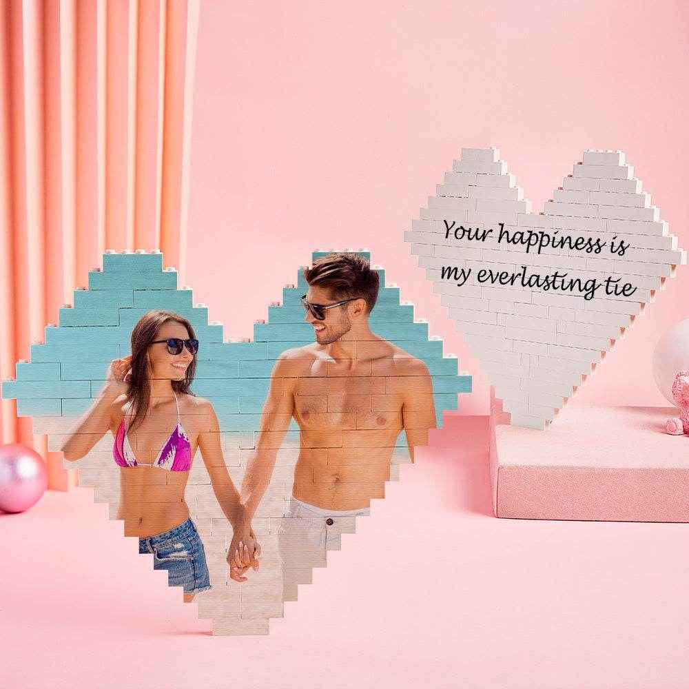 Personalized Heart Brick Puzzle – Custom Photo Block for Couples & Gifts - Customise Now