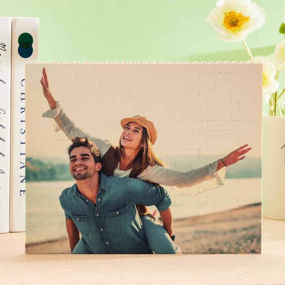 Personalized Horizontal Rectangle Photo Brick – Custom Building Block Gift - Customise Now