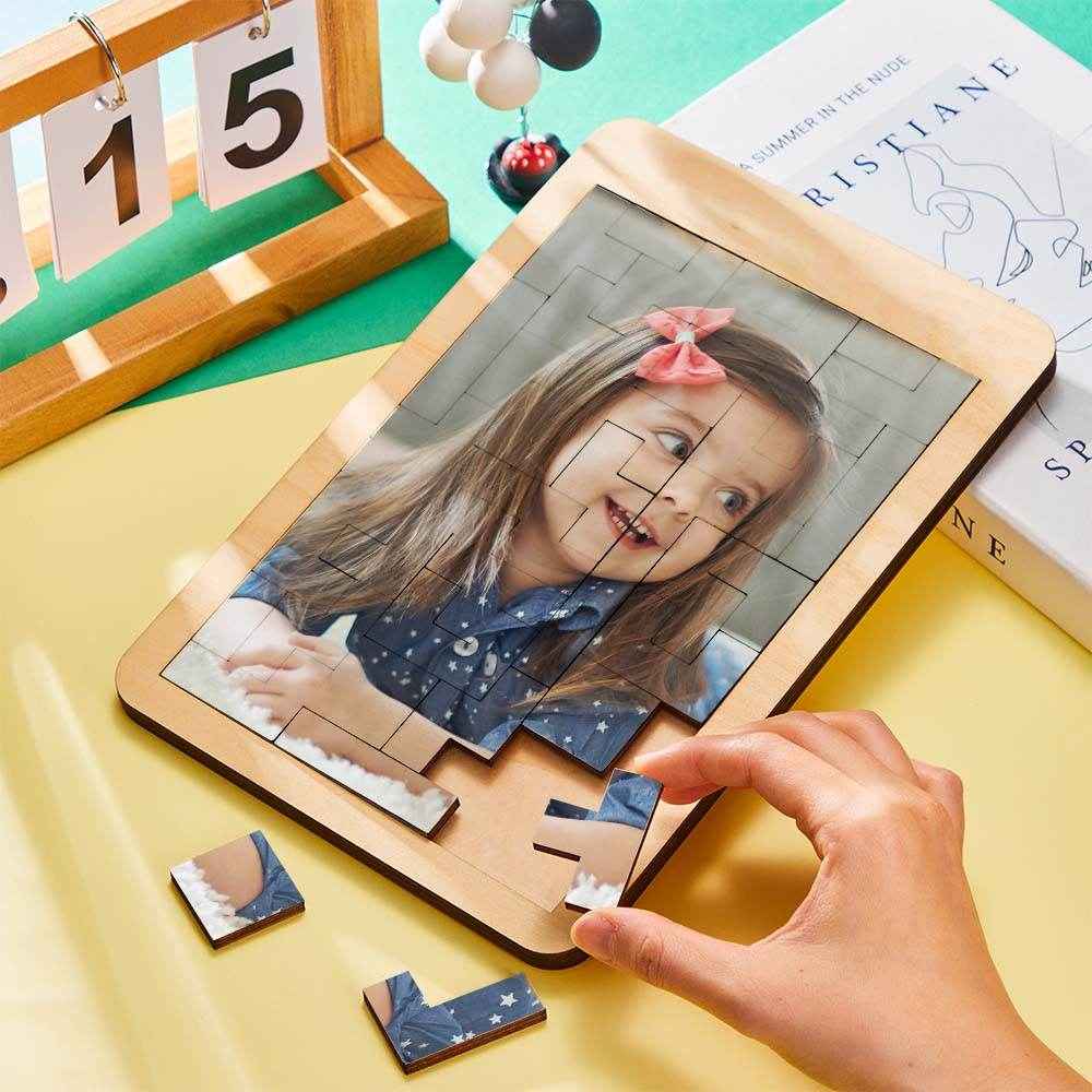 Tetris-Shaped Custom Photo Puzzle – Personalized Wooden Frame Decor - Customise Now