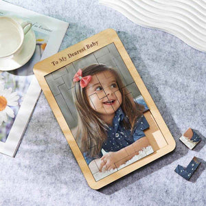 Tetris-Shaped Custom Photo Puzzle – Personalized Wooden Frame Decor - Customise Now