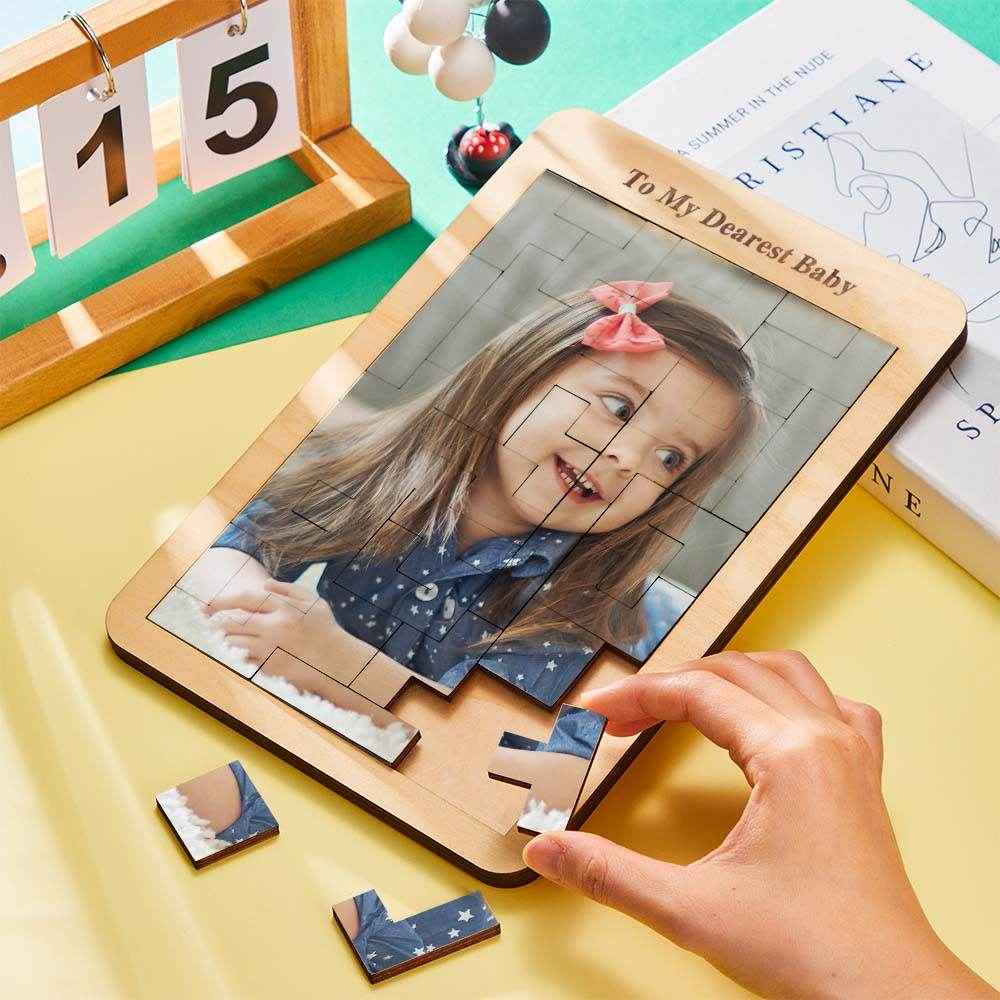 Tetris-Shaped Custom Photo Puzzle – Personalized Wooden Frame Decor - Customise Now
