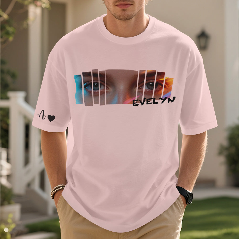 Custom Eyes Shirt Girlfriend Eyes Tee Personalized Photo and Name Original Image Effect