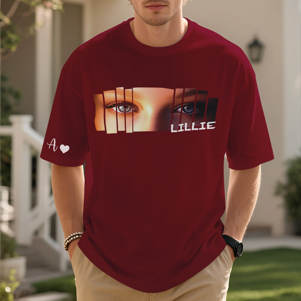 Custom Eyes Shirt Girlfriend Eyes Tee Personalized Photo and Name Original Image Effect