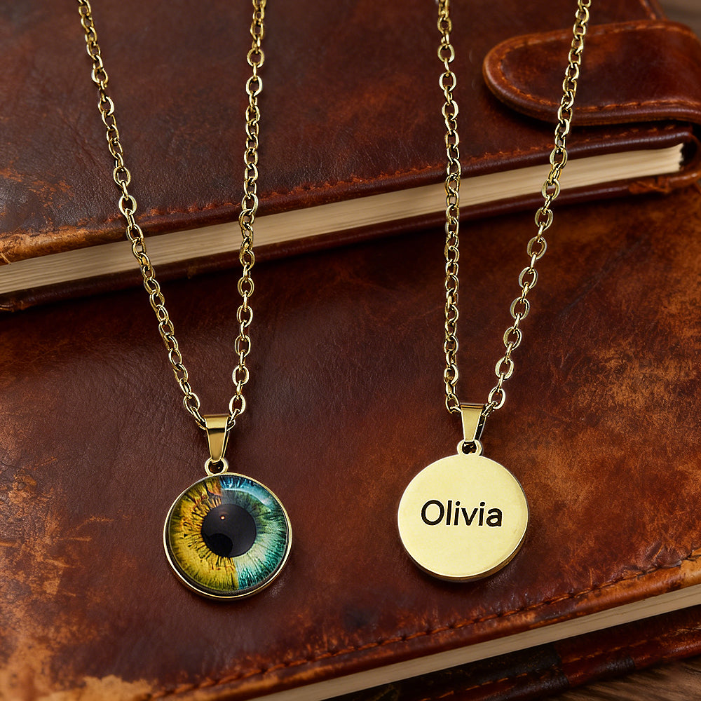 Custom Two-Eye Couple Pendant Intertwined Souls Dual Eye Necklace Personalized "Our Eyes" Necklace Anniversary Gift for Couples