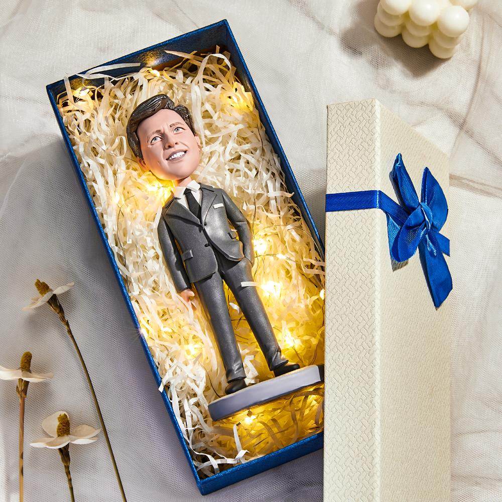 Custom Bobblehead for Fishermen – Angler Holding a Giant Fish Collectible - Customise Now