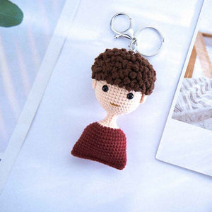 Cute Custom Crochet Doll Keychain – Soft Mini Plush for Bags & Keys - Customise Now