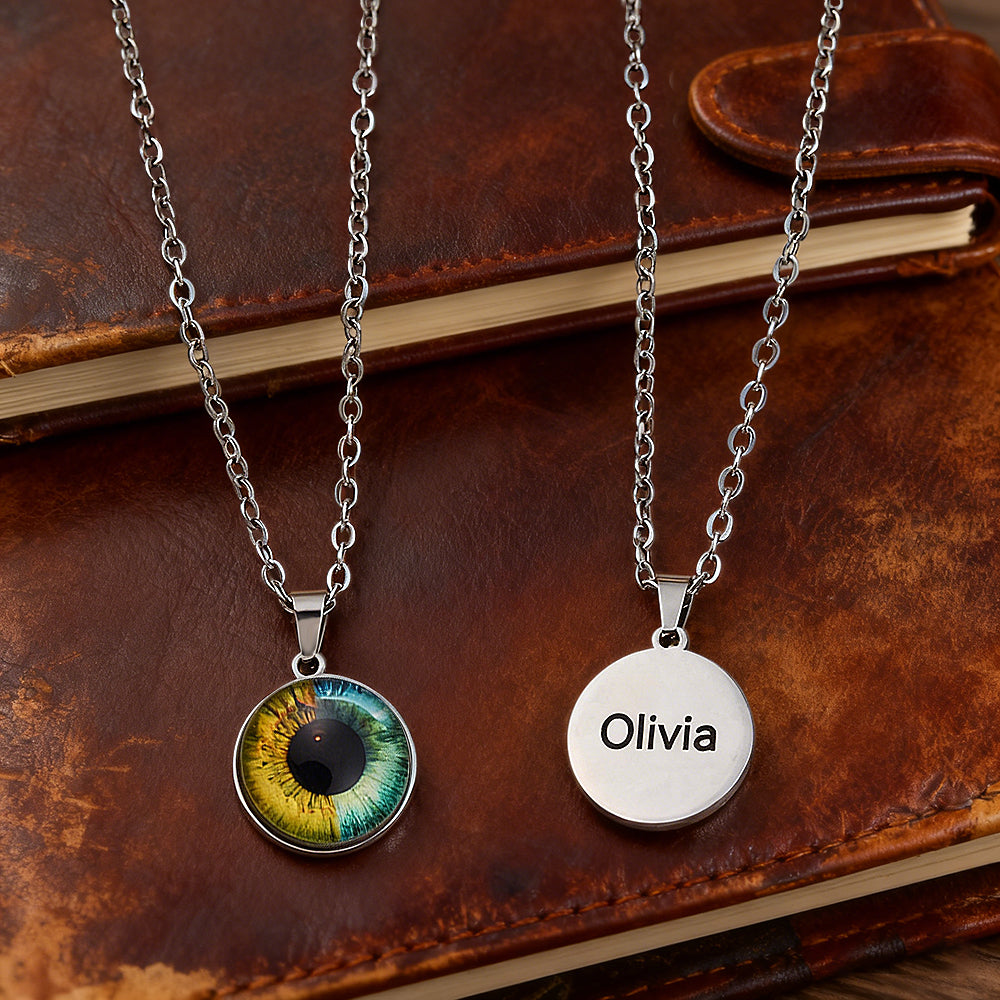 Custom Two-Eye Couple Pendant Intertwined Souls Dual Eye Necklace Personalized "Our Eyes" Necklace Anniversary Gift for Couples