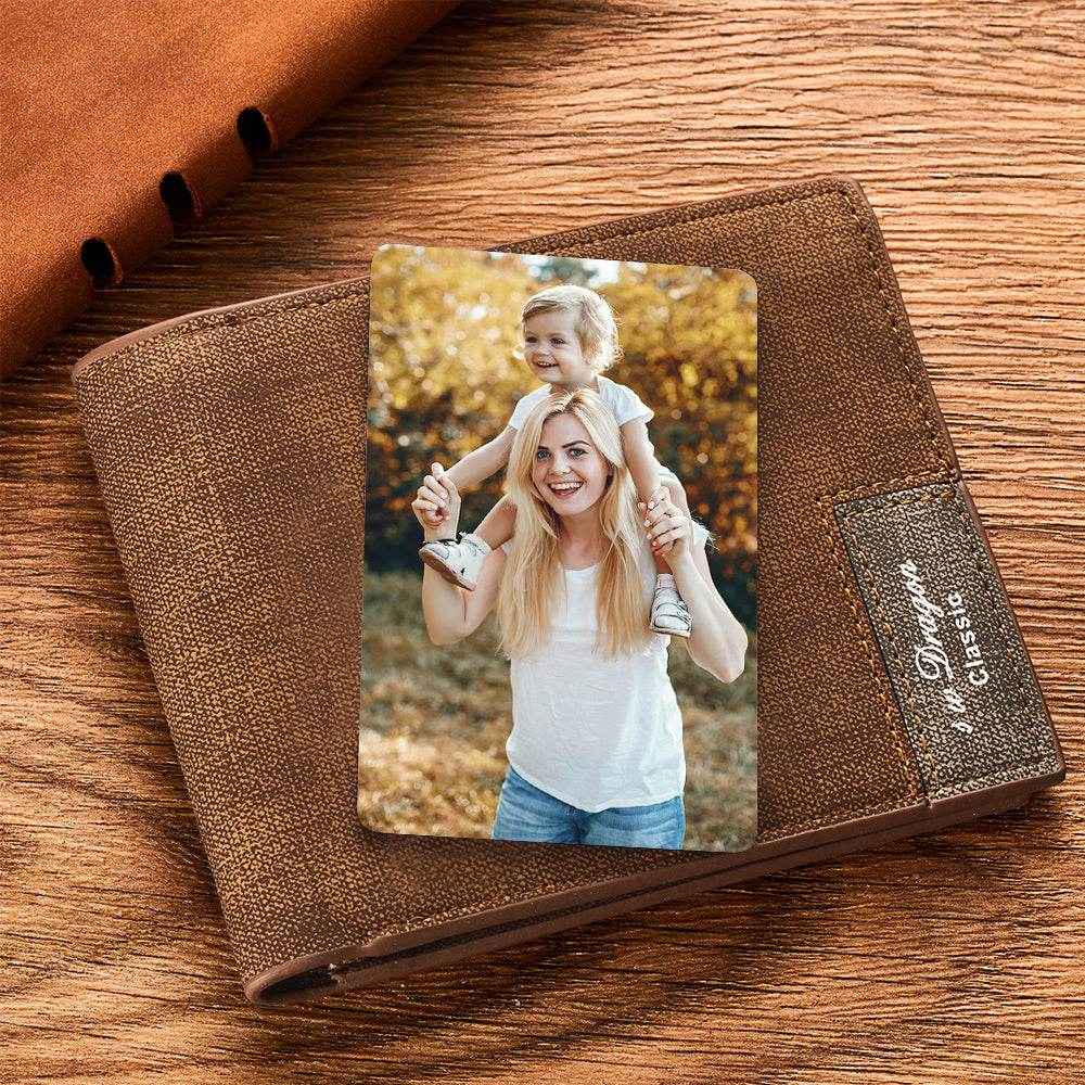 Custom Wallet Insert Card – Engraved Stainless Steel with Photo & Message - Customise Now