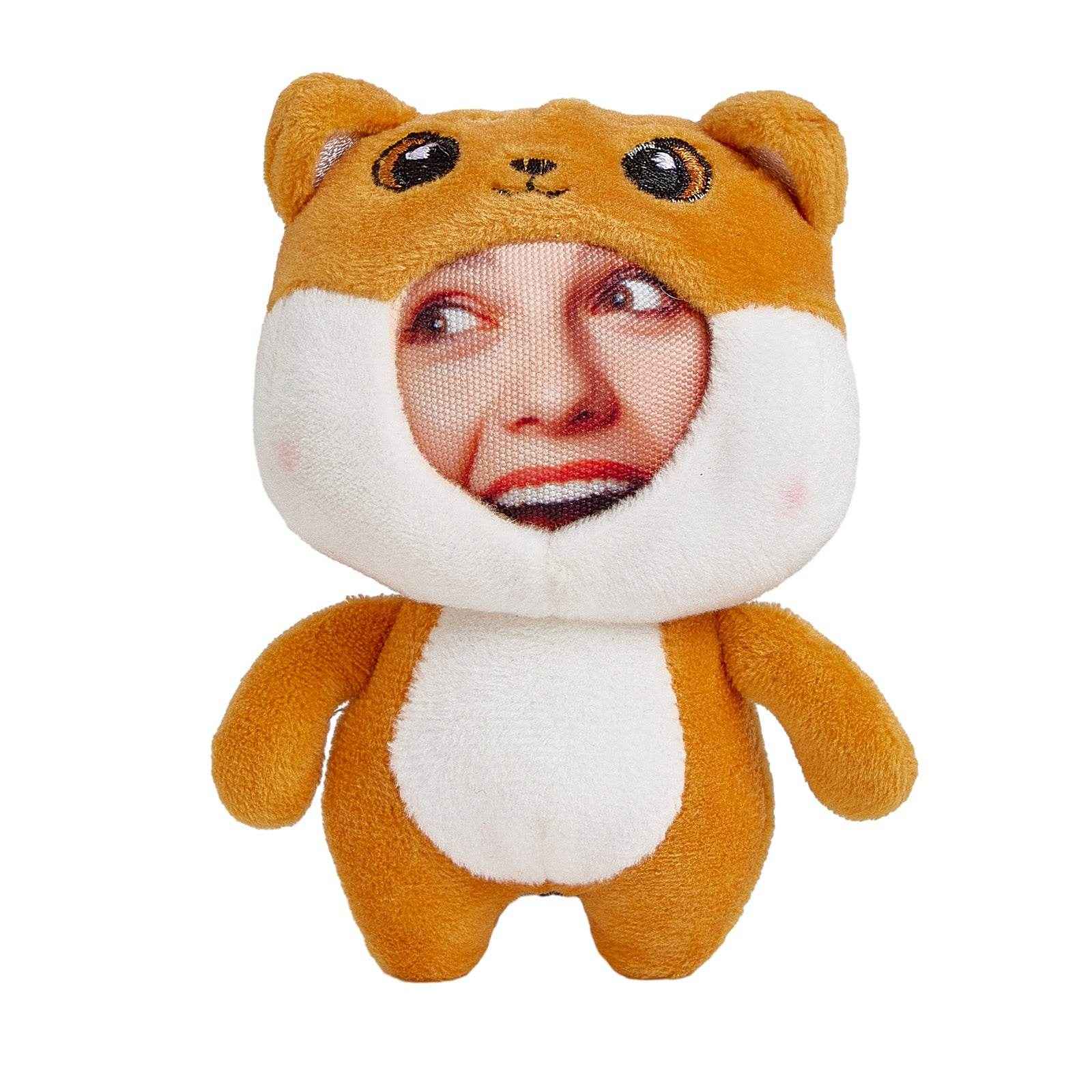 Custom Face on Plush Animal Keychain – Unique 3D Personalized Gift - Customise Now