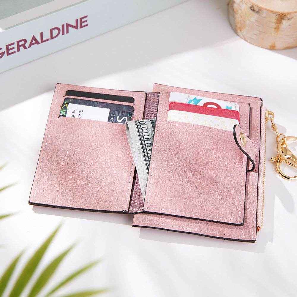 Zodiac Birth Flower Purse – Custom Name Engraved PU Leather Wallet - Customise Now