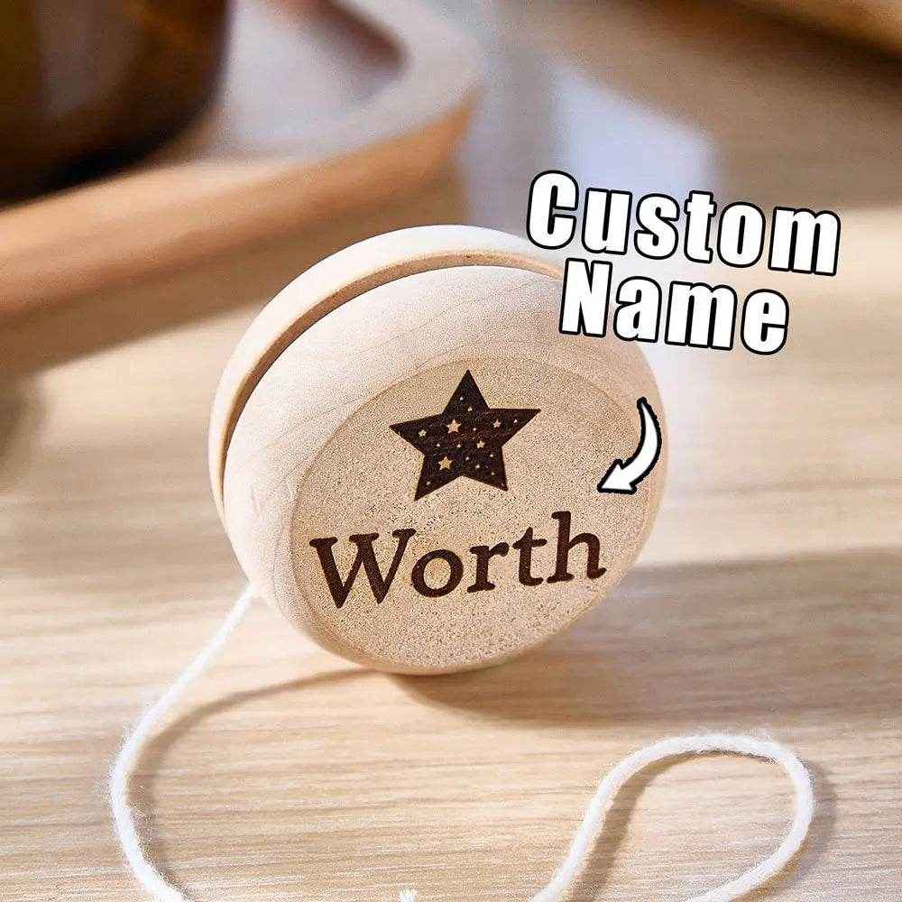 Personalized Wooden Yoyo – Engraved Name Educational Toy - Customise Now