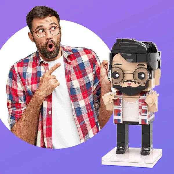 Full Body Custom Brick Figure – Personalized Mini Block Toy for 1 Person - Customise Now