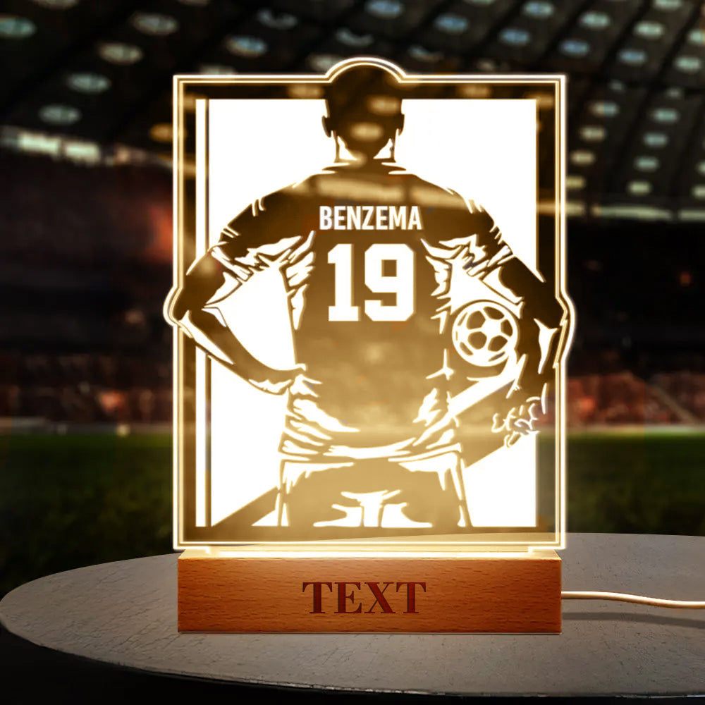 Personalized Football Night Light – Custom Name & Number LED Lamp