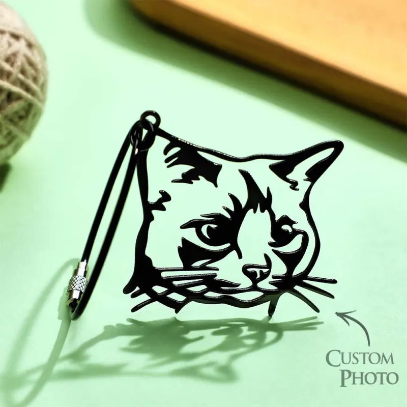 Custom Pet Silhouette Keychain Personalized Photo Keychain Creative Gift for Pet Lovers