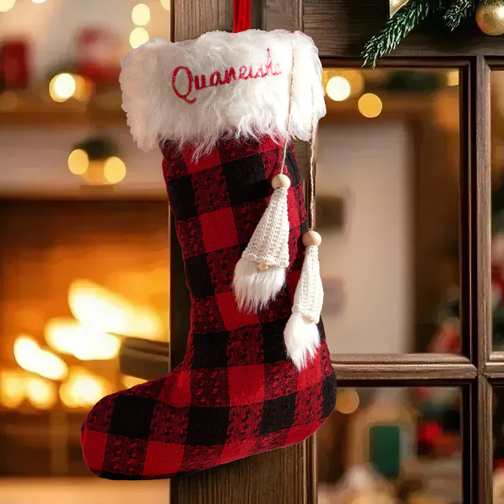 Personalized Christmas Stocking – Custom Name Embroidered Holiday Stocking