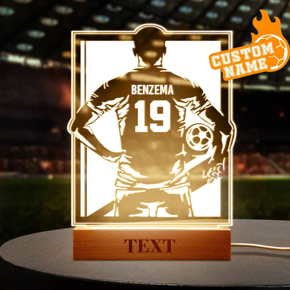 Personalized Football Night Light – Custom Name & Number LED Lamp