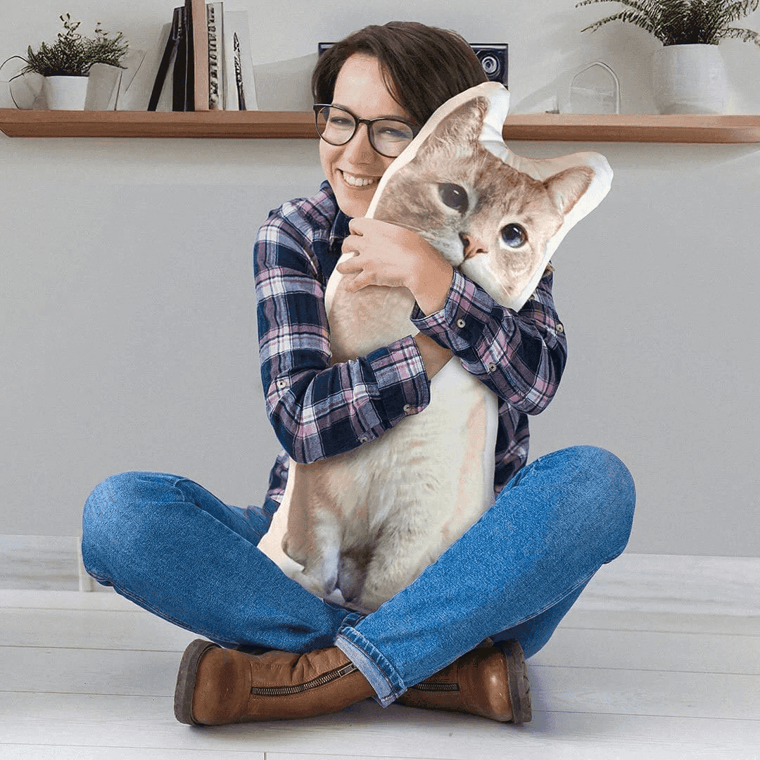 Pet Shaped Pillow – Personalized Gift for Cat & Dog Lovers - Customise Now